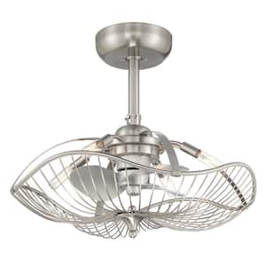 Auri 22 in. LED Indoor/Outdoor Brushed Nickel Ceiling Fan with Dimmable Lights and Remote Control