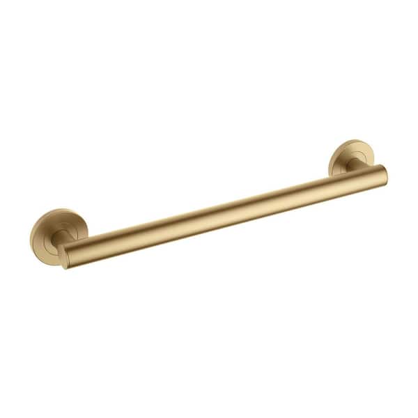 18 in. Concealed Screw Grab/Assist Bar Shower/Toilet Grab Bar for Handicapped or Elderly in Brushed Brass