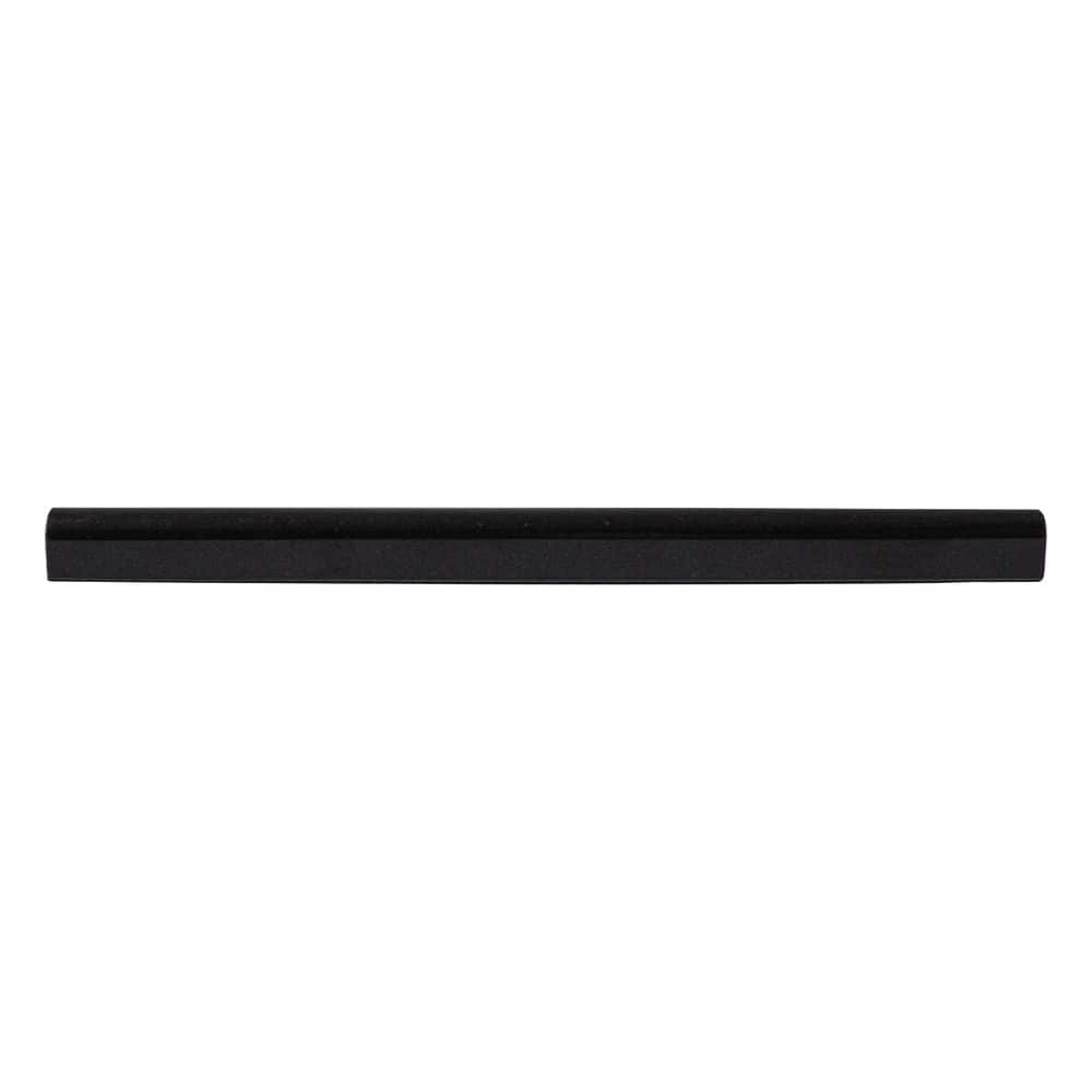 12" Black Polished Granite Bullnose Tile Trim