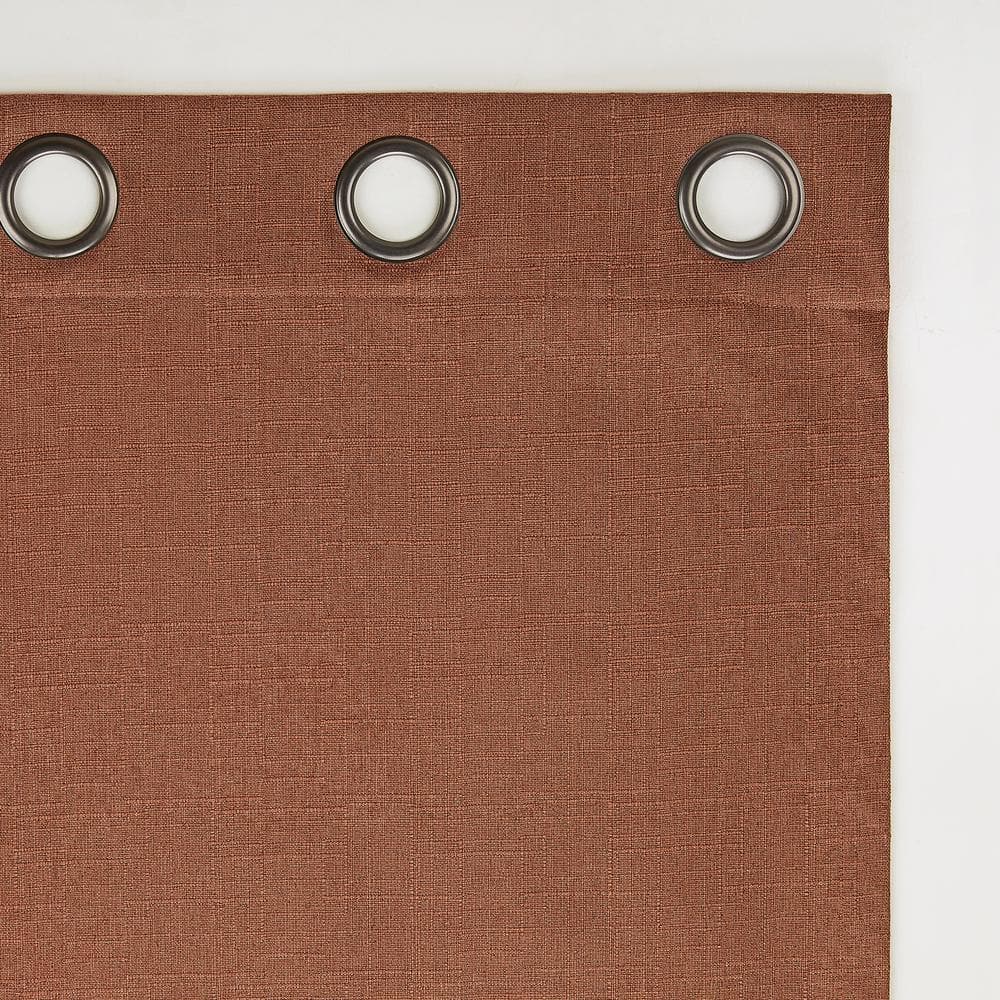 Terracotta Orange Blackout Grommet Curtain Panel 50" x 96"