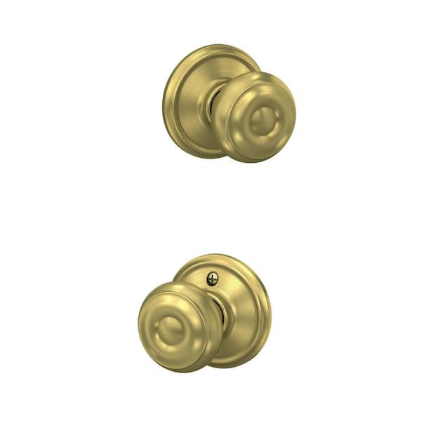 Schlage Georgian Satin Brass Privacy Bed/Bath Door Knob