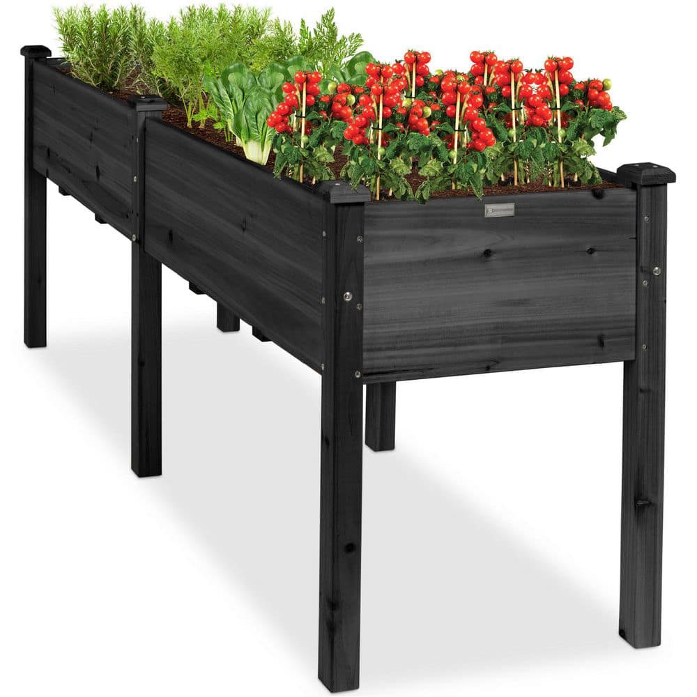 6 ft. x 2 ft. x 2.5 ft. Black Raised Garden Bed, Elevated Wooden Planter Box Stand price history on PriceWatchPro