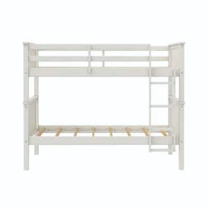 Kingston Convertible Wood Bunk Bed, White, Twin over Twin