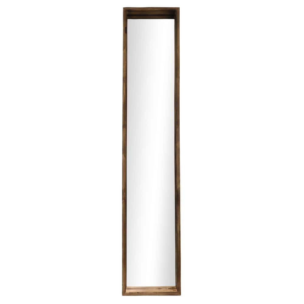 Mirrorize Canada 12 in. W. x 60 in. Deep Wood Box Mirror with Brown