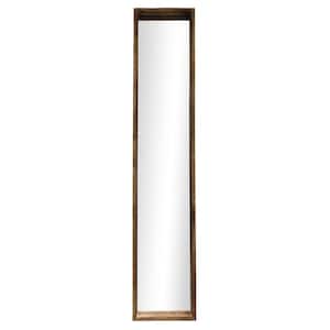 12 in. W. x 60 in. Deep Wood Box Mirror with Brown Finish, Fir Wood with 3 in. ledge