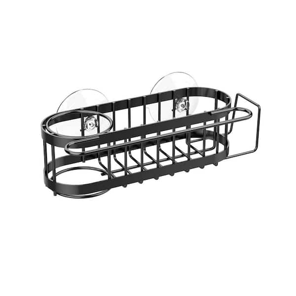 Stainless Steel Kitchen Sink Organizer Brush Holder Dish Cloth Hanger with Suction or Adhesive Mounting Silver