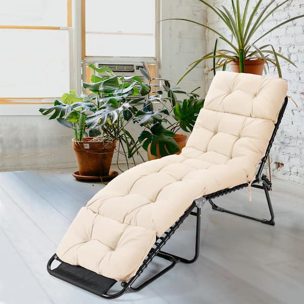 22.05 in. x 31.5 in. Outdoor Lounge Chair Recliner Cushion Replacement  Garden Furniture Seat in Gray Cushion