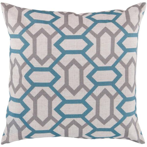 Artistic Weavers Candelaria Teal Geometric Polyester 22 in. x 22 in. Throw Pillow