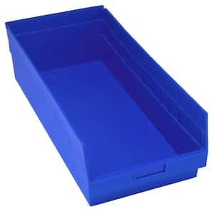Store-More 6 in. Shelf 27.3 Qt. Storage Tote in Blue (6-Pack)