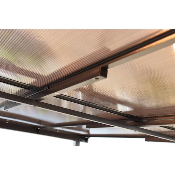 Unbranded 10 ft. x 12 ft. Outdoor Pergola Gazebo, Wall-Mounted Lean to Metal Awning Gazebo with Roof Heavy Duty for Decks Backyard