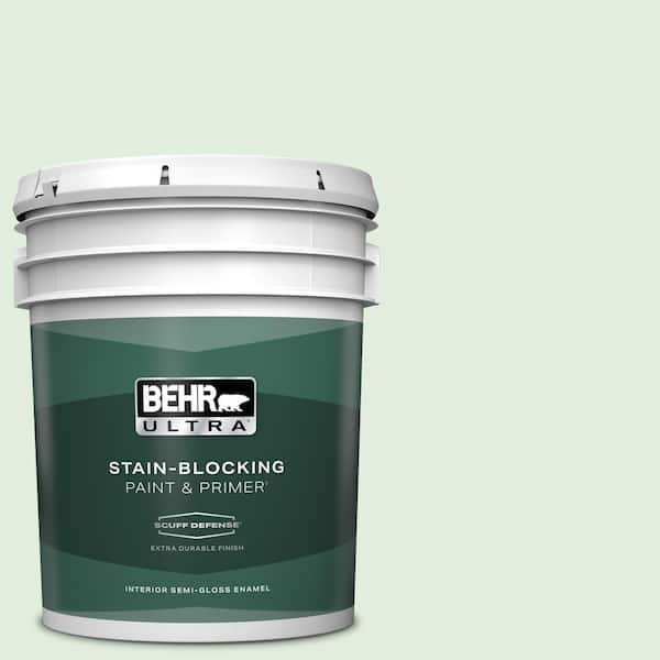 BEHR ULTRA 5 gal. #460C-2 Spearmint Stick Extra Durable Semi-Gloss Enamel Interior Paint & Primer