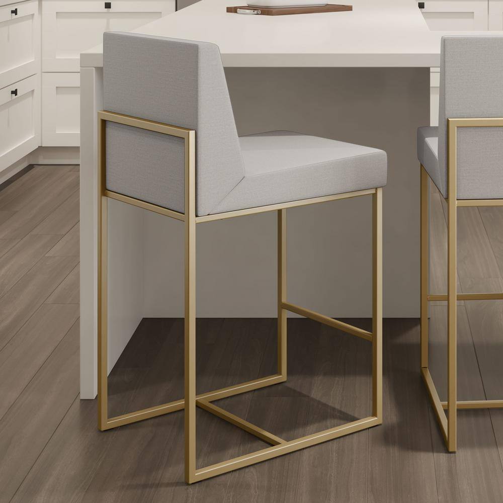 Derry 26 in. Light Grey Polyester / Golden Metal Counter Stool price history on PriceWatchPro