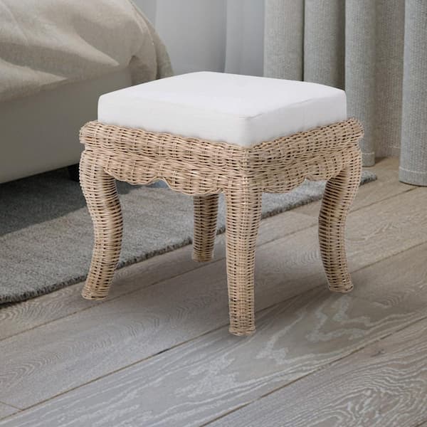 JONATHAN Y Rowan 19.7 in. Bohemian Designer Woven Rattan Wood