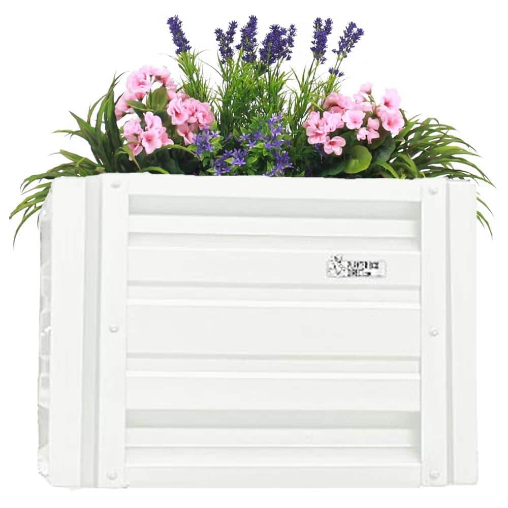 ALL METAL WORKS 24 Inch By 24 Inch Square Brilliant White Metal Planter   Brilliant White All Metal Works Raised Planter Boxes Pttm2x2x18 Brilliantwhite 64 1000 