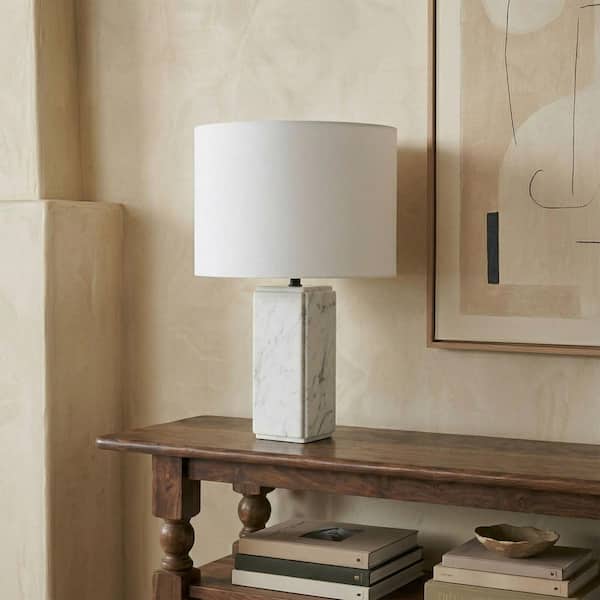 Zahra 23 in. White Table Lamp for Living Room