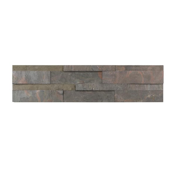 Aspect Raised Kilnstone 5.9 in. x 23.6 in. Stone Peel and Stick Tile (0.97 sq. ft./pack)