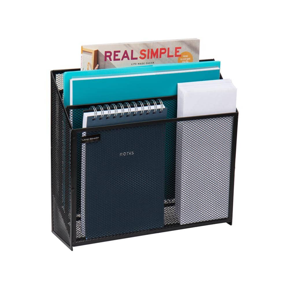 Mind Reader Black Steel Mesh 3-Tier Document Sorter