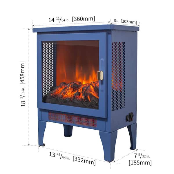 ToolCat 14.2 in. Freestanding Electric Fireplace Stove Heater 400