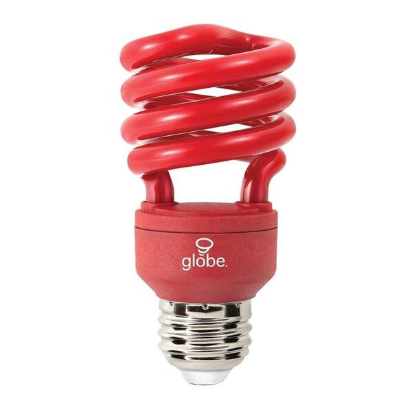 Globe Electric 60W Equivalent Soft White (2700K) T4 Spiral Red CFL Light Bulb (3-Pack)