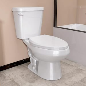 2-Piece 1.28 GPF Toilets Single Flush Elongated Toilet in White Softclose Seat Included 12 Rough-in Bathroom Toilet