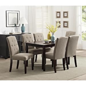 Bethany Taupe Parsons Upholstered Tufted Dining Chair