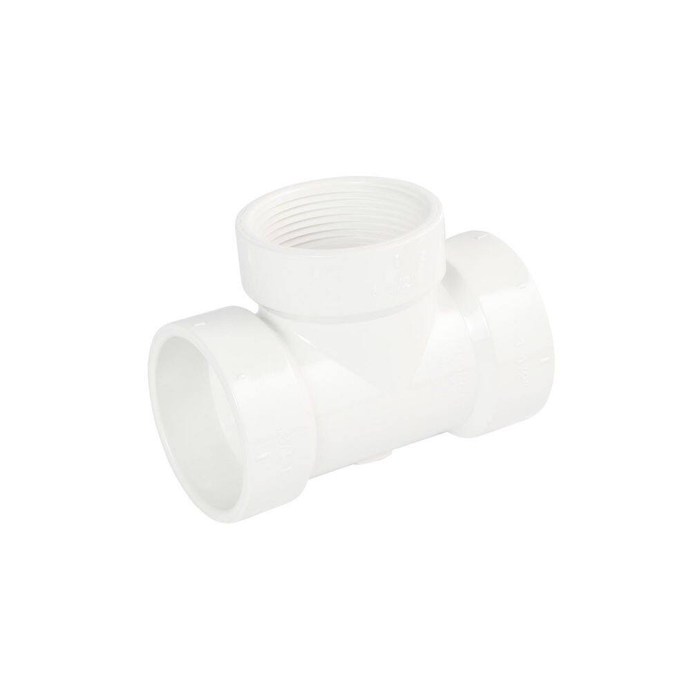 1-1/2 in. PVC DWV Cleanout Tee with C. O. Plug, Hub x Hub x FPT White PVC Drain, Waste and Vent Fitting, (10 Pack) price history on PriceWatchPro