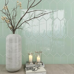 Taylor Jade Green 3.94 in. X 11.81 in. Polished Ceramic Picket Wall Tile (10.76 sq. ft./Case)