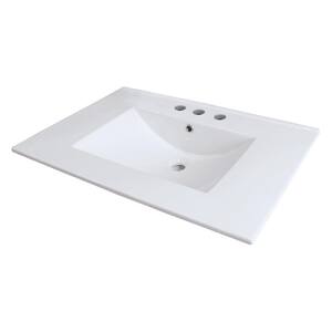 Juliette 25 in. W x 22 in. D Vitreous China Vanity Top in White with 8 in. Faucet Spread