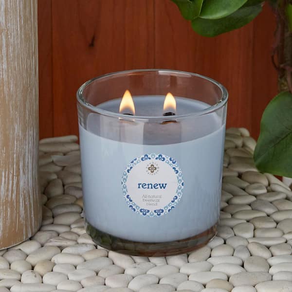 ROOT CANDLES Seeking Balance 2-Wick Renew Seaside Cypress and Cedarleaf Scented Spa Jar Candle