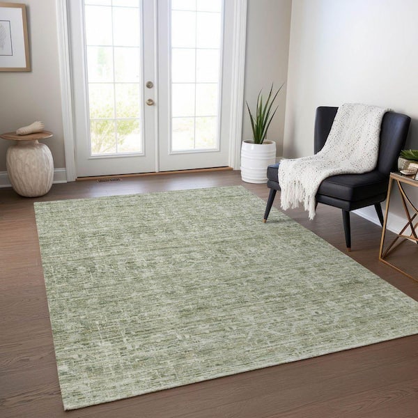 Chantille Machine Washable Indoor/Outdoor Abstract ACN1746 Sage 9 ft. x 12 ft. Area Rug