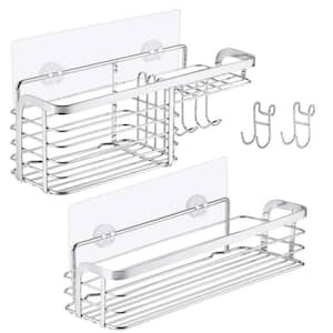 NEX™ Silver Shower Caddy Hanging Basket Shelf Set