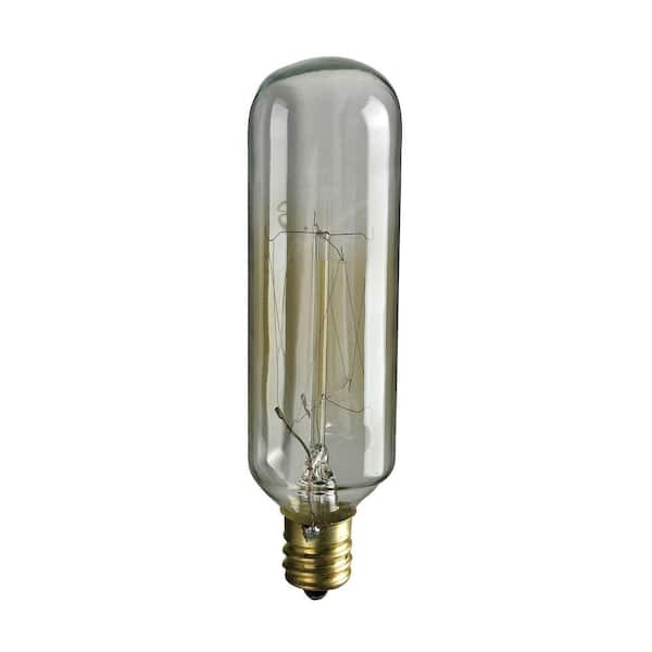 Titan Lighting Ogden Collection 40-Watt Incandescent T6 Candelabra Filament Light Bulb - Vintage Style Light Bulb