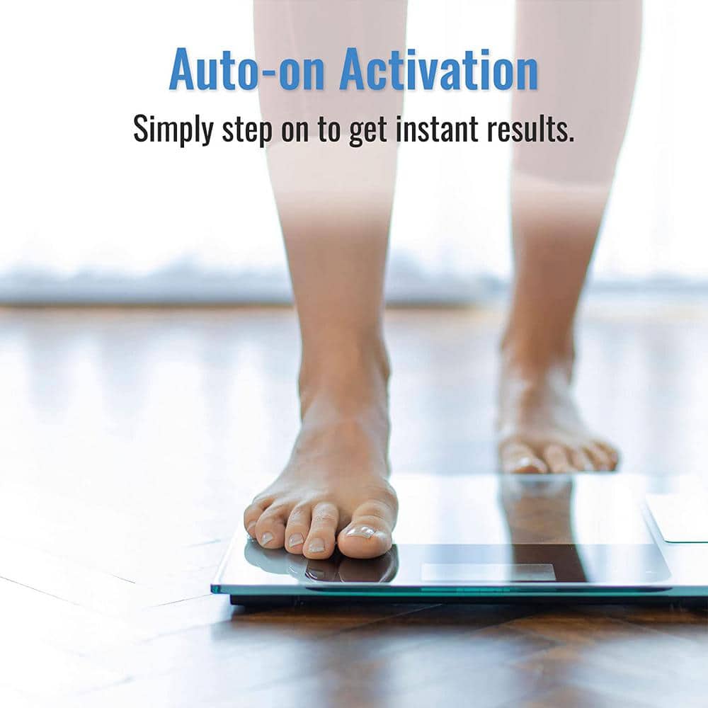 Tempered Glass Digital Floor Scale with Large LCD Screen
