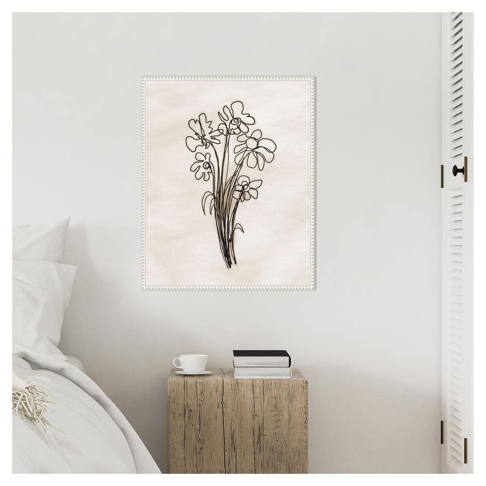 Dan Meneely Native Flowers Graphic Art on Canvas with White Beaded Frame