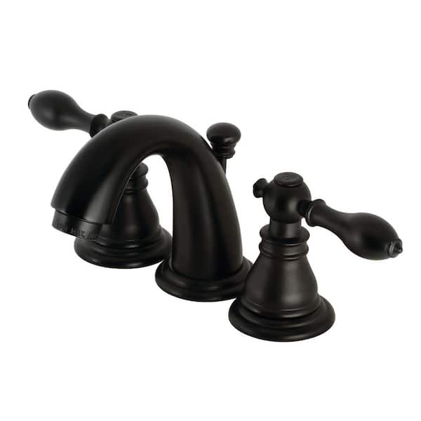 Kingston Brass American Classic 8 in. Widespread 2-Handle Bathroom Faucet in Matte Black