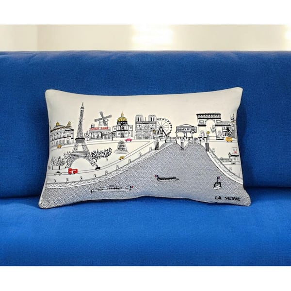 Cream Solid Polyester 14 in. x 24 in. Throw Pillow