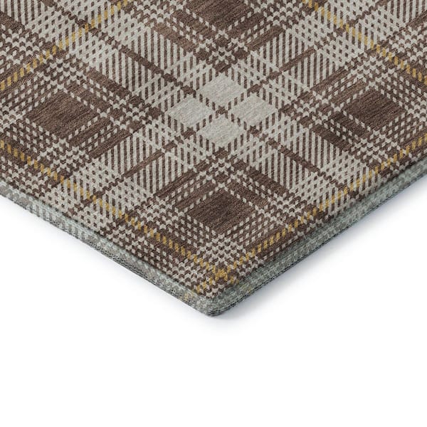 Mayfield Premium Machine Washable Abstract AMF993 Brown 10 ft. x 14 ft. Area Rug