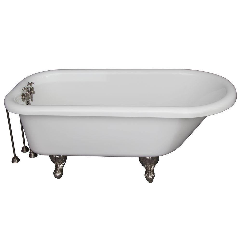 67'' White Acrylic Clawfoot Freestanding Soaking Bathtub