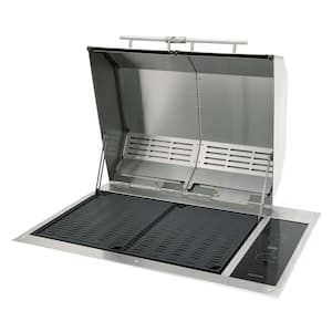 Texan 240-Volt 2-Burner Built-In Electric Grill in Stainless Steel with Split Lid