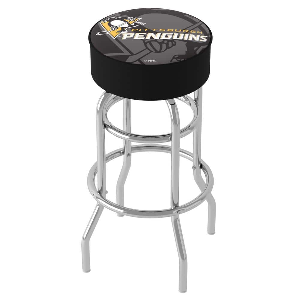 Pittsburgh Penguins Watermark 31 in. Yellow Backless Metal Bar Stool with V
