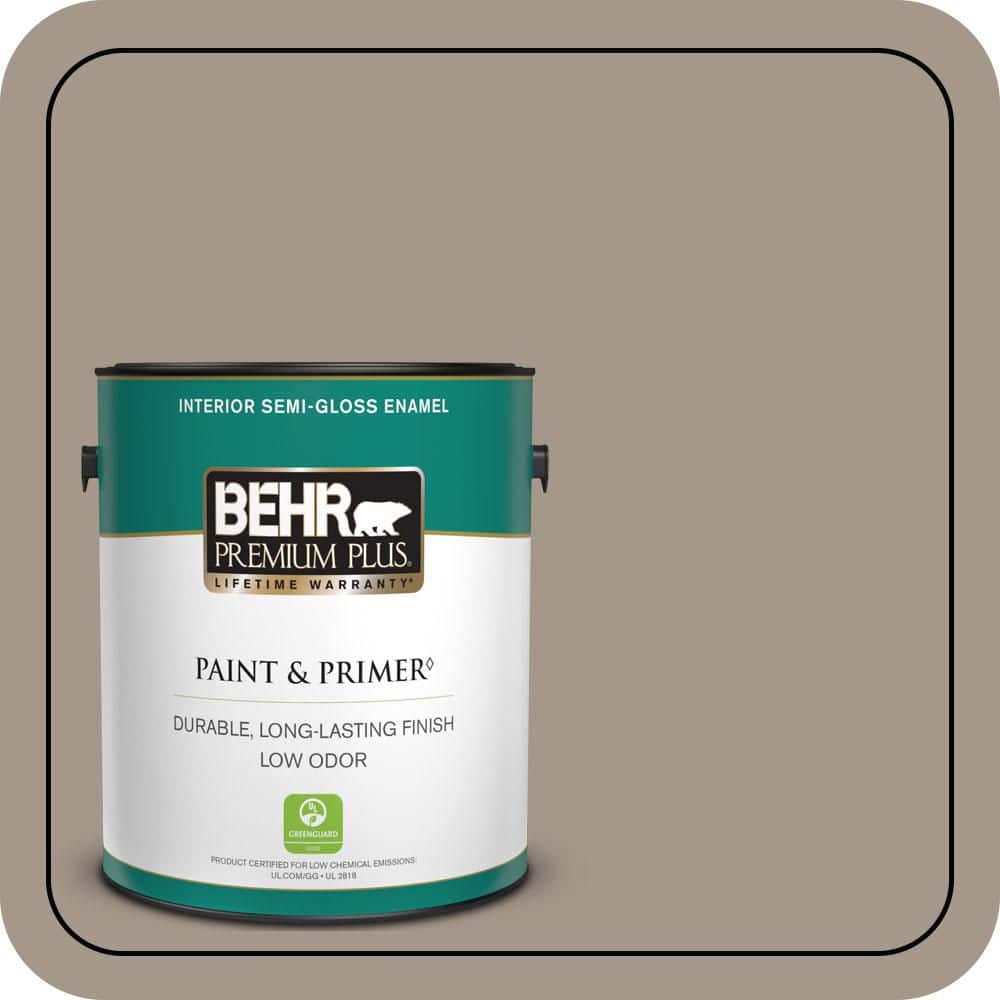 1 gal. #N220-4 Shiitake Semi-Gloss Enamel Low Odor Interior Paint & Primer price history on PriceWatchPro