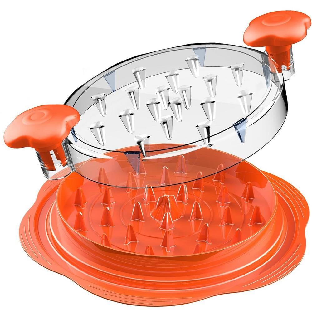 Chicken Breast Meat Shredder Machine Tool Twist with Brush Fork, Anti-Slip 