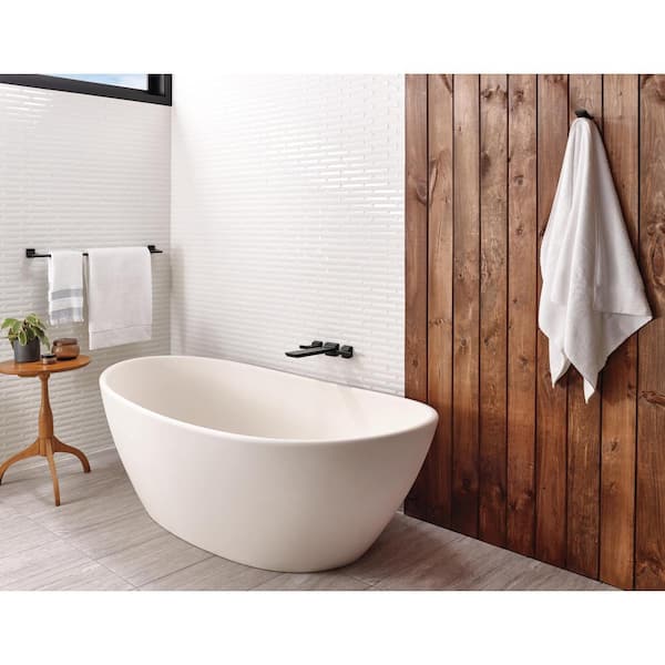 Pivotal 2-Handle Wall-Mount Roman Tub Faucet Filler Trim Kit in Matte Black (Valve Not Included)