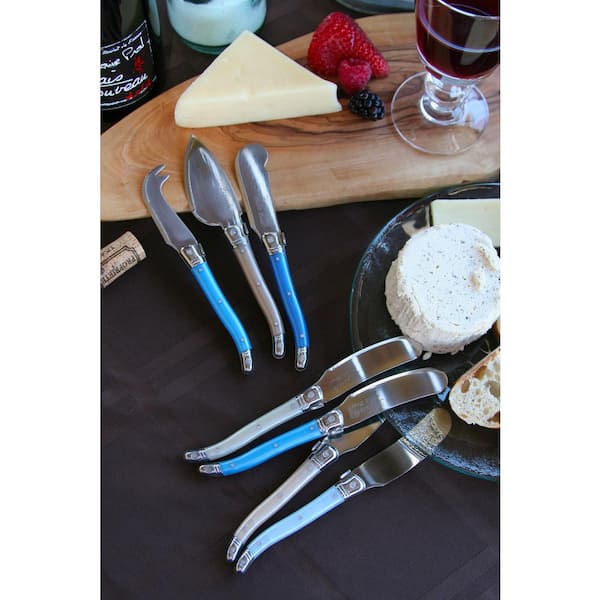 French Home 7 Piece Laguiole Cream and Blue Cheese Knife and