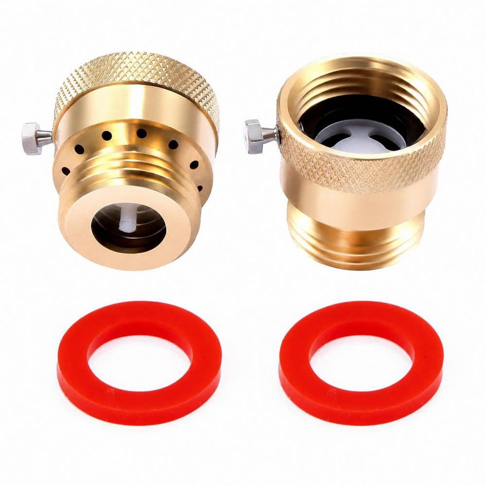 2 Pack Brass 3/4 Inch GHT Hose Bibb Connector Backflow Preventer Vacuum Breaker Anti Siphon Valve 125 PSI price history on PriceWatchPro
