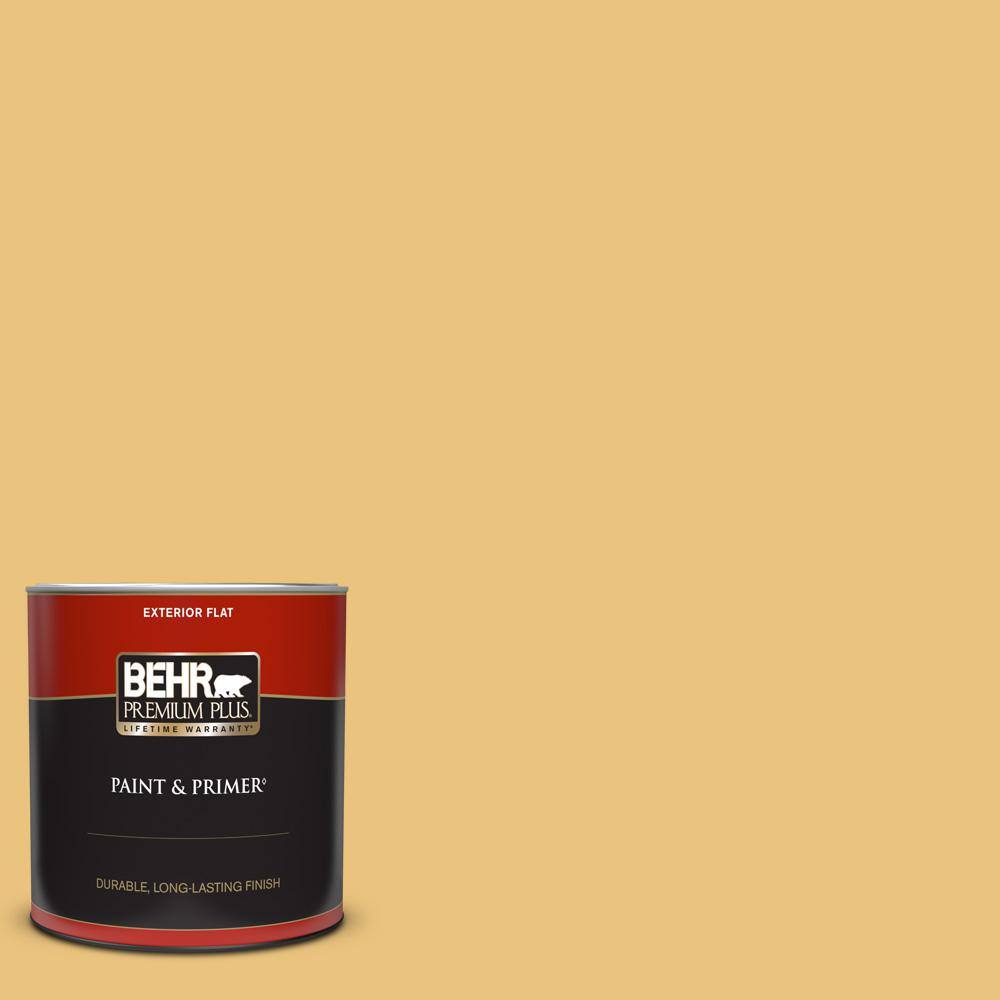 BEHR PREMIUM PLUS 1 qt. 350D4 Wild Bamboo Flat Exterior Paint & Primer 440004 The Home Depot