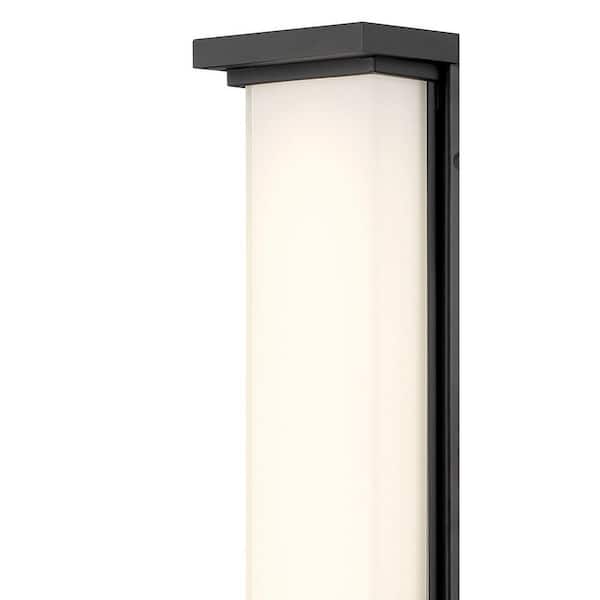 Caption Black Outdoor Hardwired Wall Mount Sconce with Integrated LED