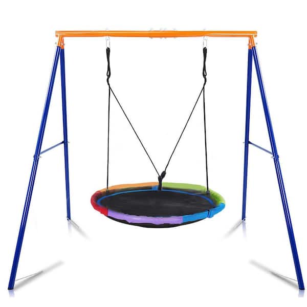 45 in. Saucer Swing 1 Pack with A-Frame Steel for Multiple Kids