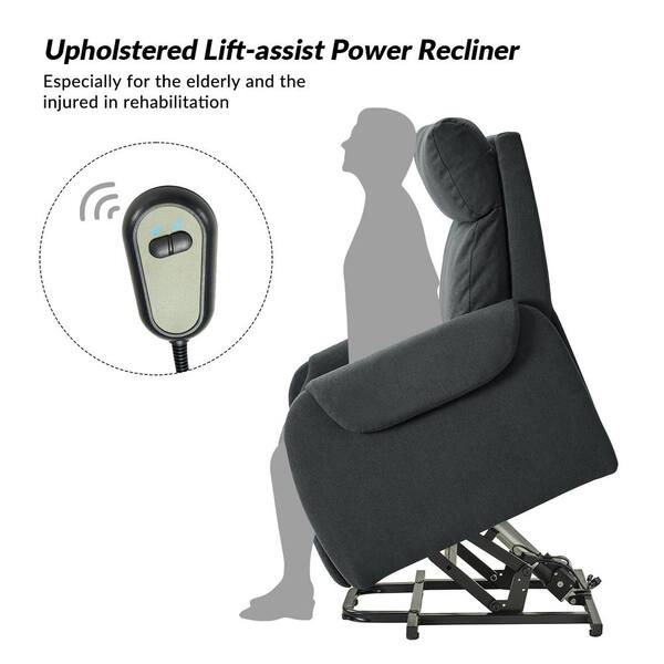 JAYDEN CREATION Emilia Charcoal Modern Lift Assist Power
