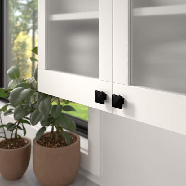 McKenzie Collection 1-1/4 in. (32 mm) Modern Matte Black Square Cabinet Knob